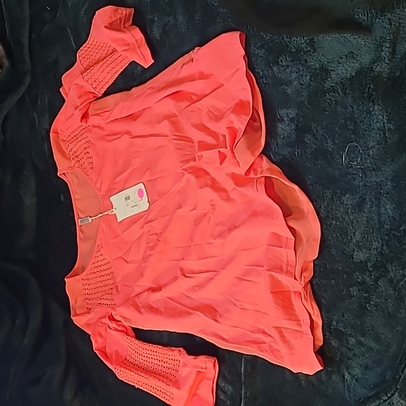 WAS $48. MONORENO V-Neck 3/4 Embellished Sleeves Sheer back dressy Top - Picture 2 of 12